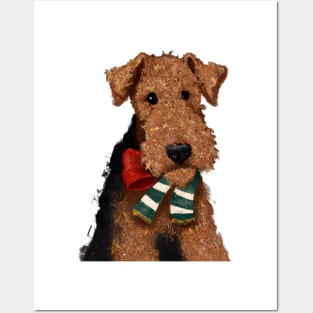 Cute Airedale Terrier Drawing Posters and Art